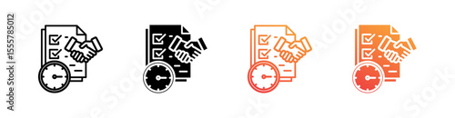 Sla Multiple Style Icon Set Vector 