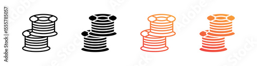 Filament Multiple Style Icon Set Vector 