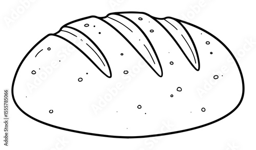 bread outline vector icon for food or christian symbolism