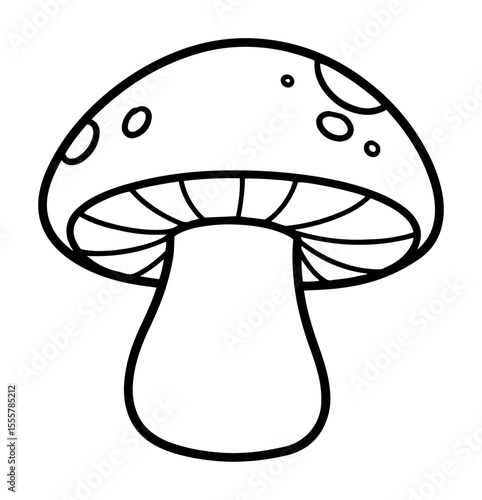 mushroom outline vector icon for nature and forest themes