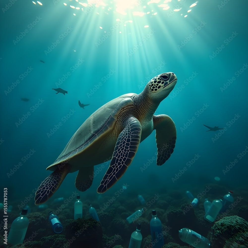 Fototapeta premium Plastic Pollution in the Ocean