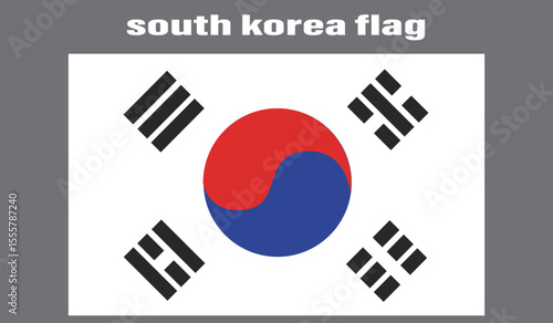 South Korea  country flag hand drawing illustration vector based drawing
