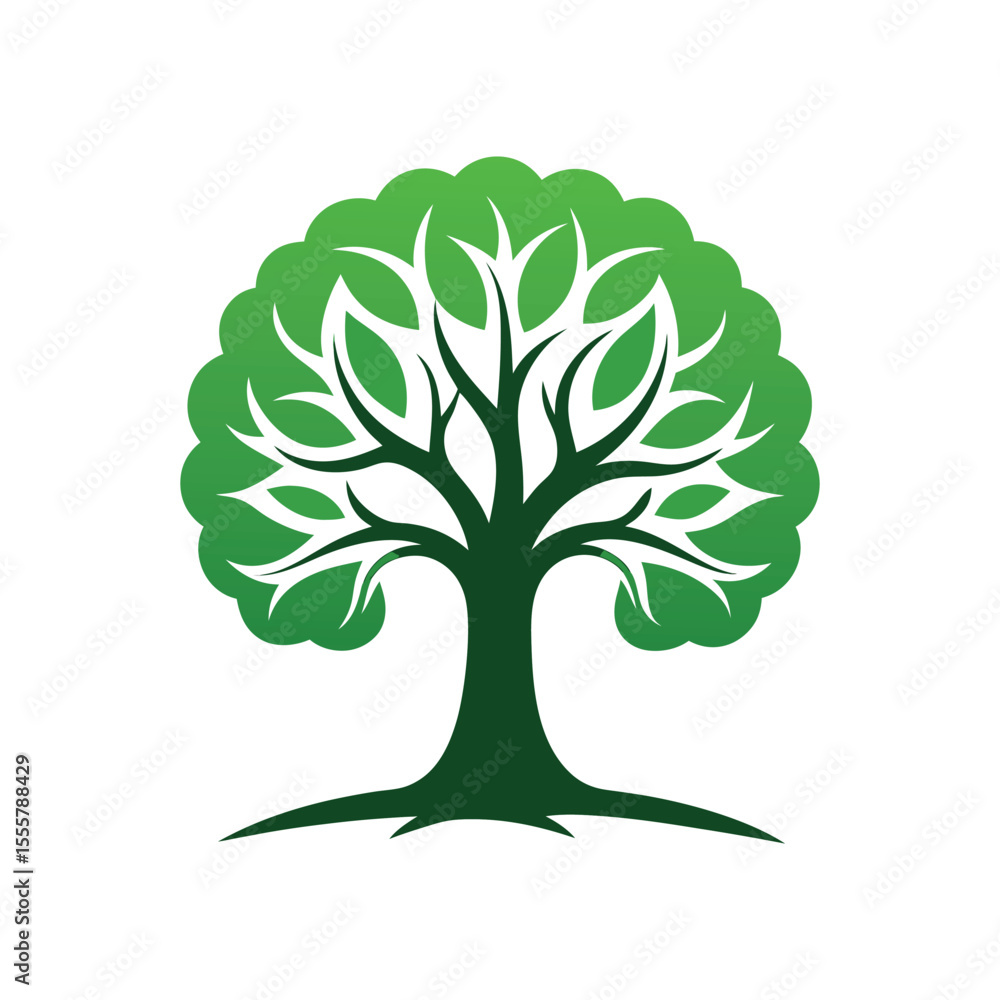 Fototapeta premium Simple Tree Icon Set Vector – Natural, Green, Eco-Friendly Symbol