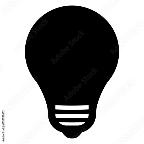 Icono silueta de bombilla eléctrica 
