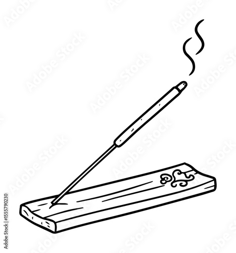 incense stick with holder vector illustration