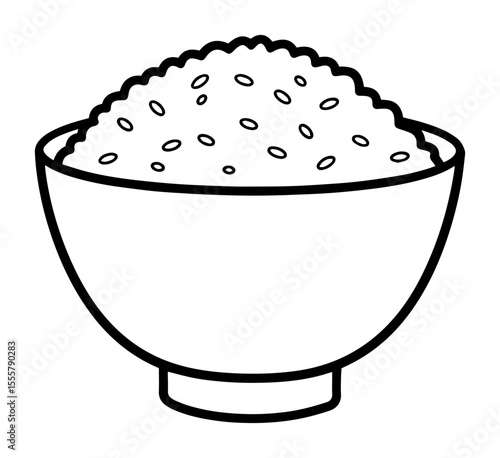 hand drawn rice bowl vector illustration