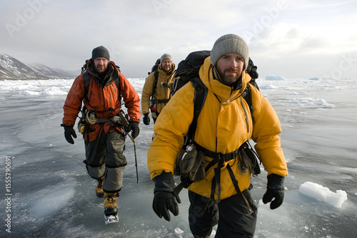 Wallpaper Mural Explorers navigating the frozen terrain of Antarctica during a bold expedition across the icy landscape Torontodigital.ca