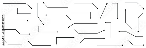 Callouts titles set. Digital callouts . Line callout label set. isolated on black and white background. Vector illustration. EPS 10 . 