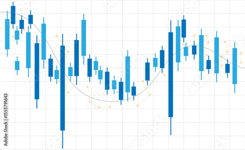 Business candle stick graph chart of stock market investment trading on white background design,business analytics and marketing concept
