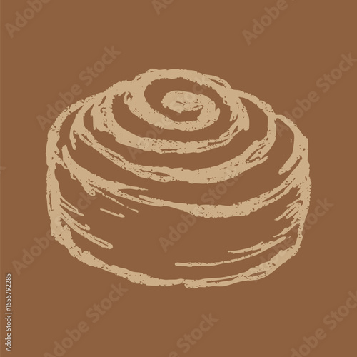 Hand-drawn Danish pastry doodle illustration