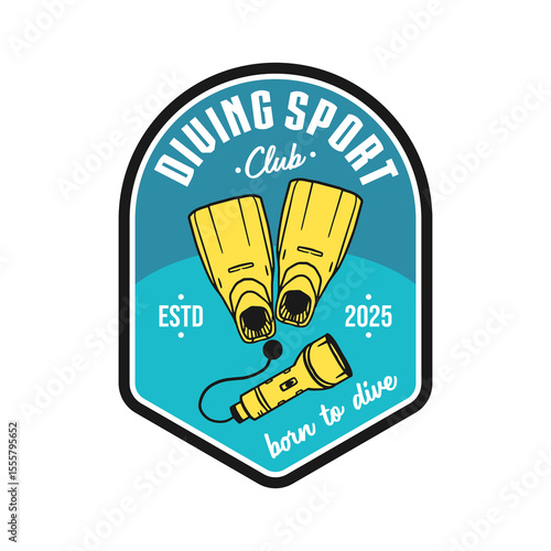Diving sport club logo emblem vector design