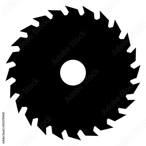 Icono circular saw. Silueta de disco de sierra circular