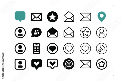 Collection of Social Media Icons: A captivating set of flat, clean-cut social media icons, perfect for adding a touch of modernity to your website or app design.