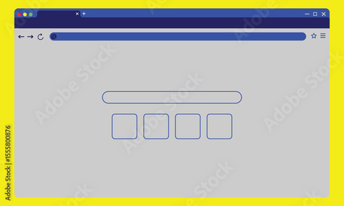 Browser web page window blank empty flat cartoon icon image clip art set, modern design of webpage website screen.