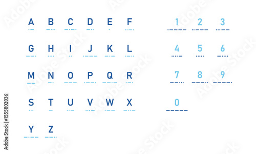 Morse code signals. Suitable for educational materials, infographics, and tech-themed visuals. Vector
