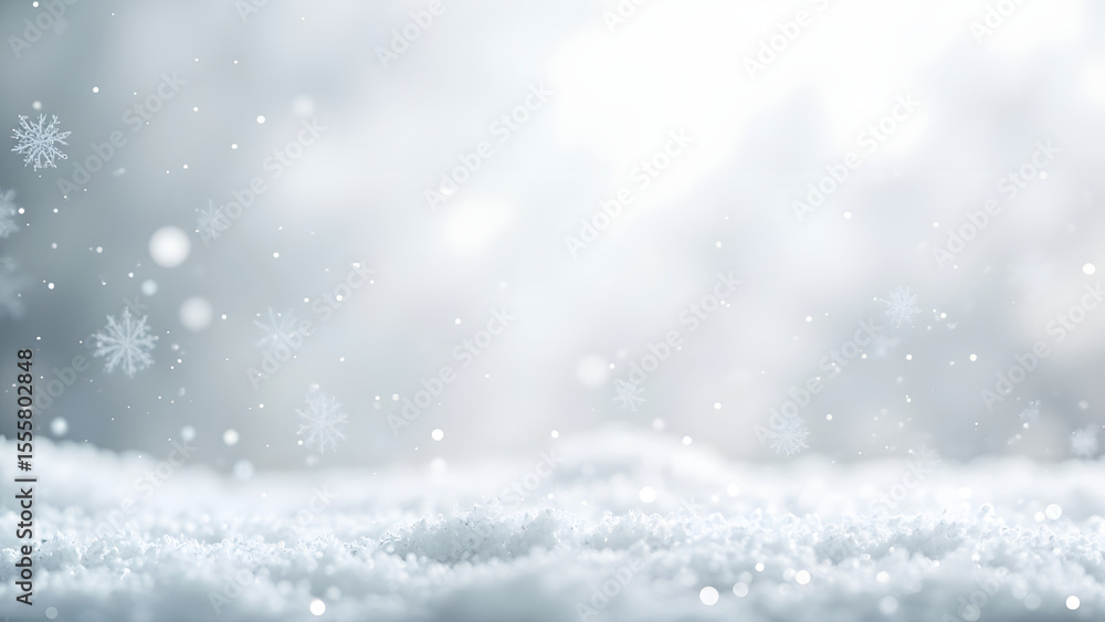 Fototapeta premium Falling Snowflakes Winter Scene isolated on a transparent background