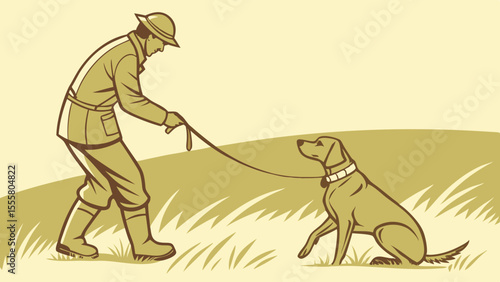 Hunter and Dog on a Hunting Excursion.