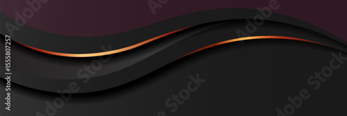 Abstract Black & Gold Wave Design