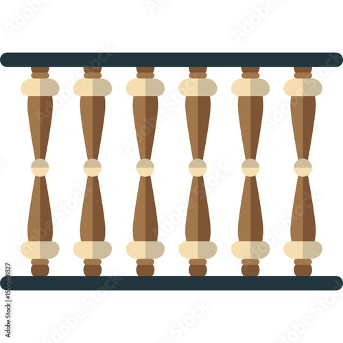 balustrade vector flat illustration