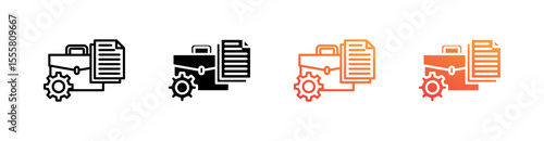Administrative Multiple Style Icon Set Vector 