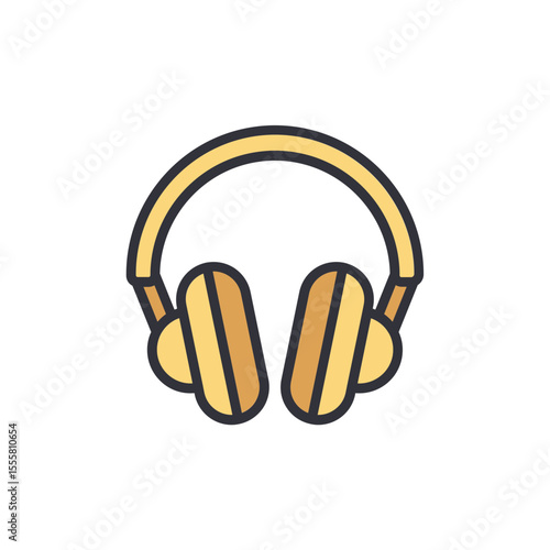 Modern Headphones For Audio Listening And Sound Entertainment Accessory