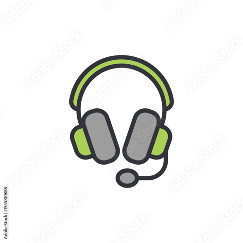 Modern Style Headset With Microphone For Communication And Entertainment