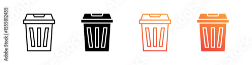 Waste Multiple Style Icon Set Vector 