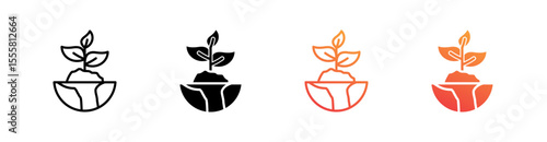 Biodiversity Multiple Style Icon Set Vector 