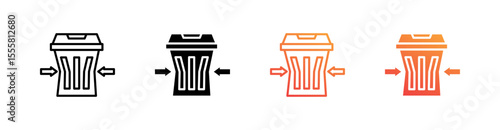 Waste Reduction Multiple Style Icon Set Vector 