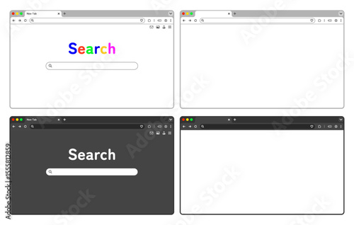 PCウィンドウ フレーム ブラウザ 検索エンジン  MacOS Chrome風 (.AI)	