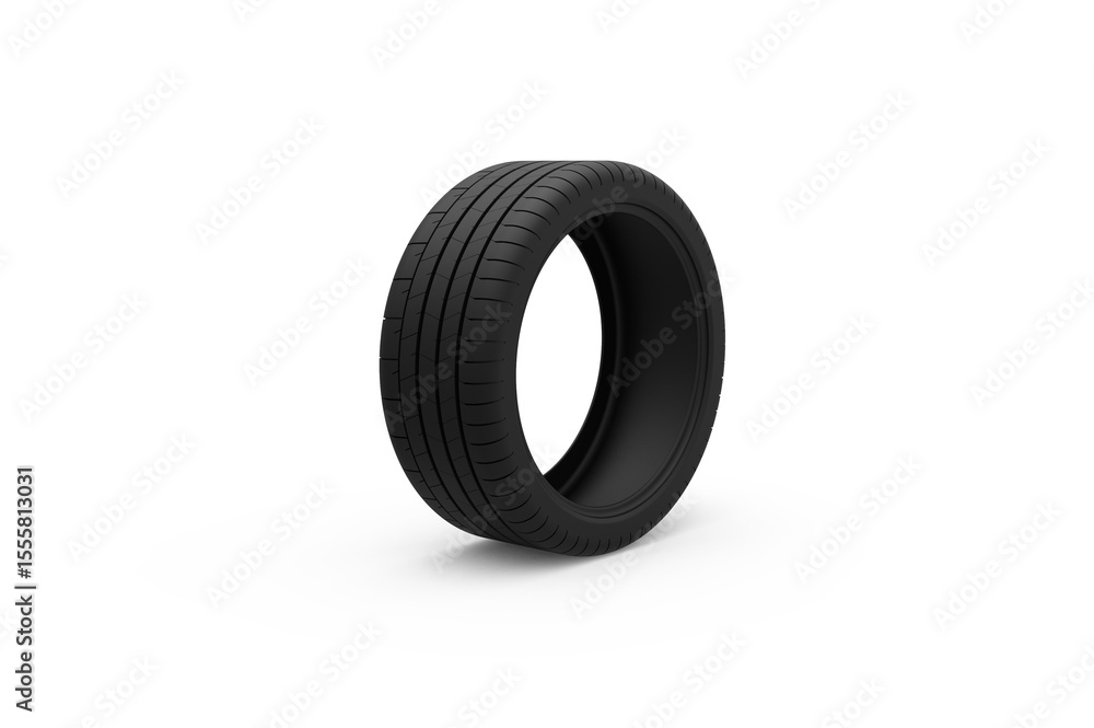 Car summer tire on white transparent background Car summer tire on white transparent background