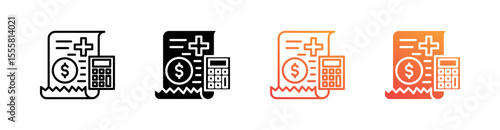Medical Expenses Multiple Style Icon Set Vector 