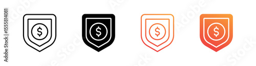 Insured Multiple Style Icon Set Vector 