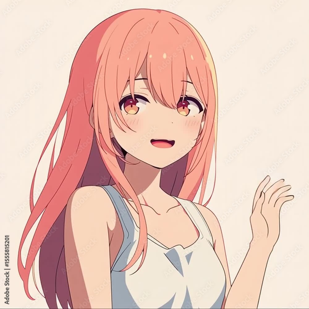 アニメ調の美少女の切り抜き用動画素材 アニメ調の美少女の切り抜き用動画素材