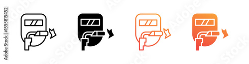 Welding Torch Multiple Style Icon Set Vector 