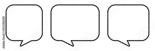 vector set of flat message bubbles show