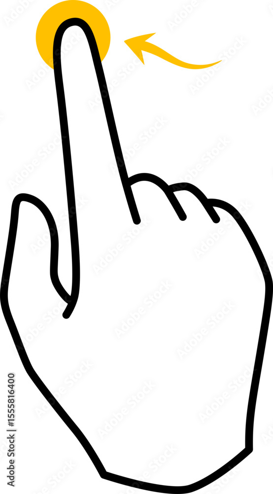 Obraz premium Single Finger Swipe Back Gesture Touch Screen