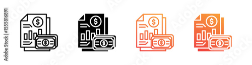 Funding Multiple Style Icon Set Vector 