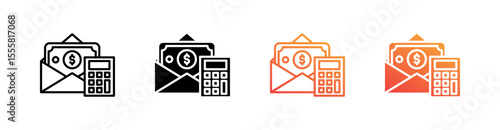 Payroll Multiple Style Icon Set Vector 