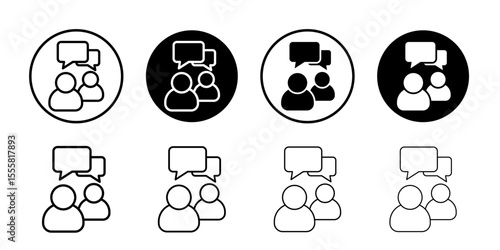 Chat, speak sign, talk icon thin flat simple illustration symbol