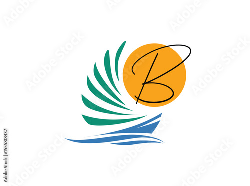 Discover our travel agency logo vector, designed to symbolize adventure and relaxation. Featuring a vibrant, inspiring B