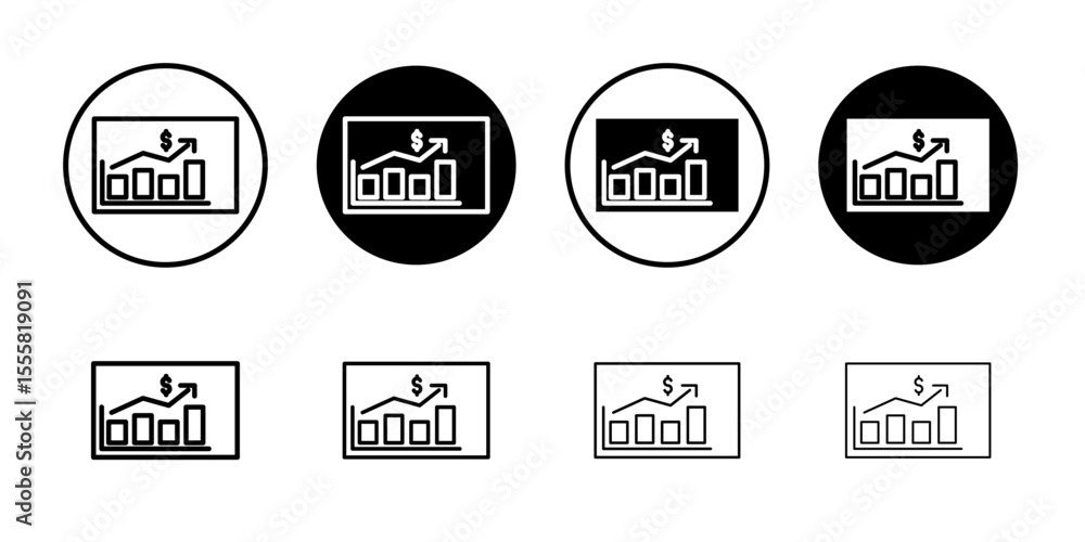 Obraz premium Growth icon thin flat simple illustration symbol