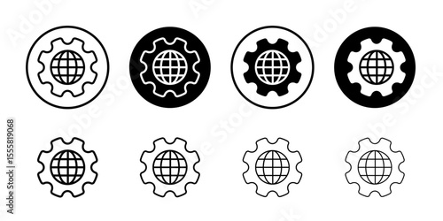 Global Icon thin flat simple illustration symbol