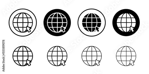 Go to web icon thin flat simple illustration symbol