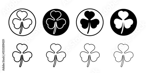 leaf clover icon thin flat simple illustration symbol