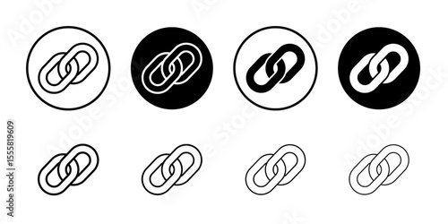 Link icon set thin flat simple illustration symbol