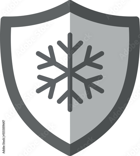 Snowflake Shield Icon - Winter Protection & Cold Weather Symbol