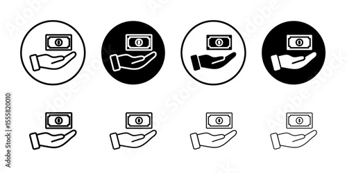 Money icon set thin flat simple illustration symbol