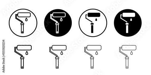 Paint Roller icon thin flat simple illustration symbol