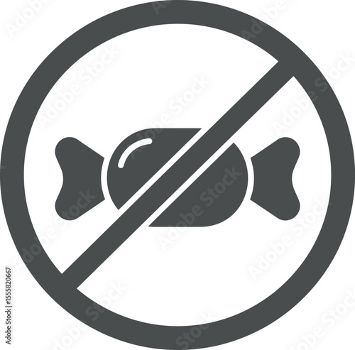 No Sugar Icon - Healthy Diet & Sweet Restriction Symbol